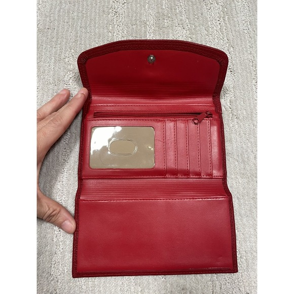 Buxton Leather‎ Maroon Red Trifold Organizer Clutch Wallet - Picture 3 of 9
